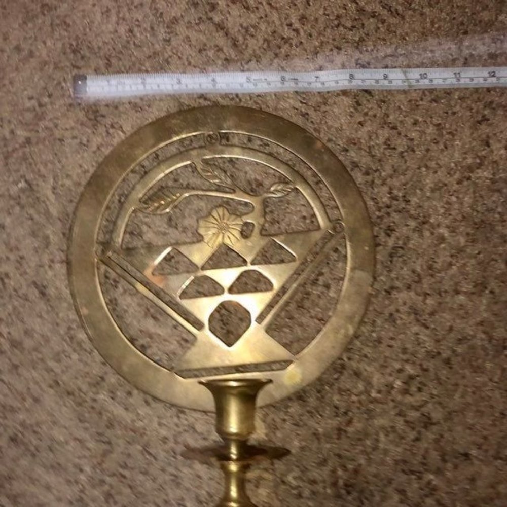 Brass Wall Candle Holder Used Some Wear - Picture 10 of 12